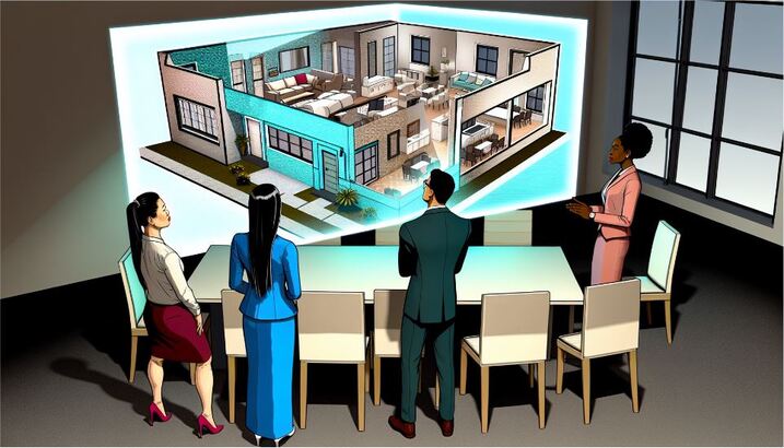 Virtual tour and 3D model of a property in a listing presentation